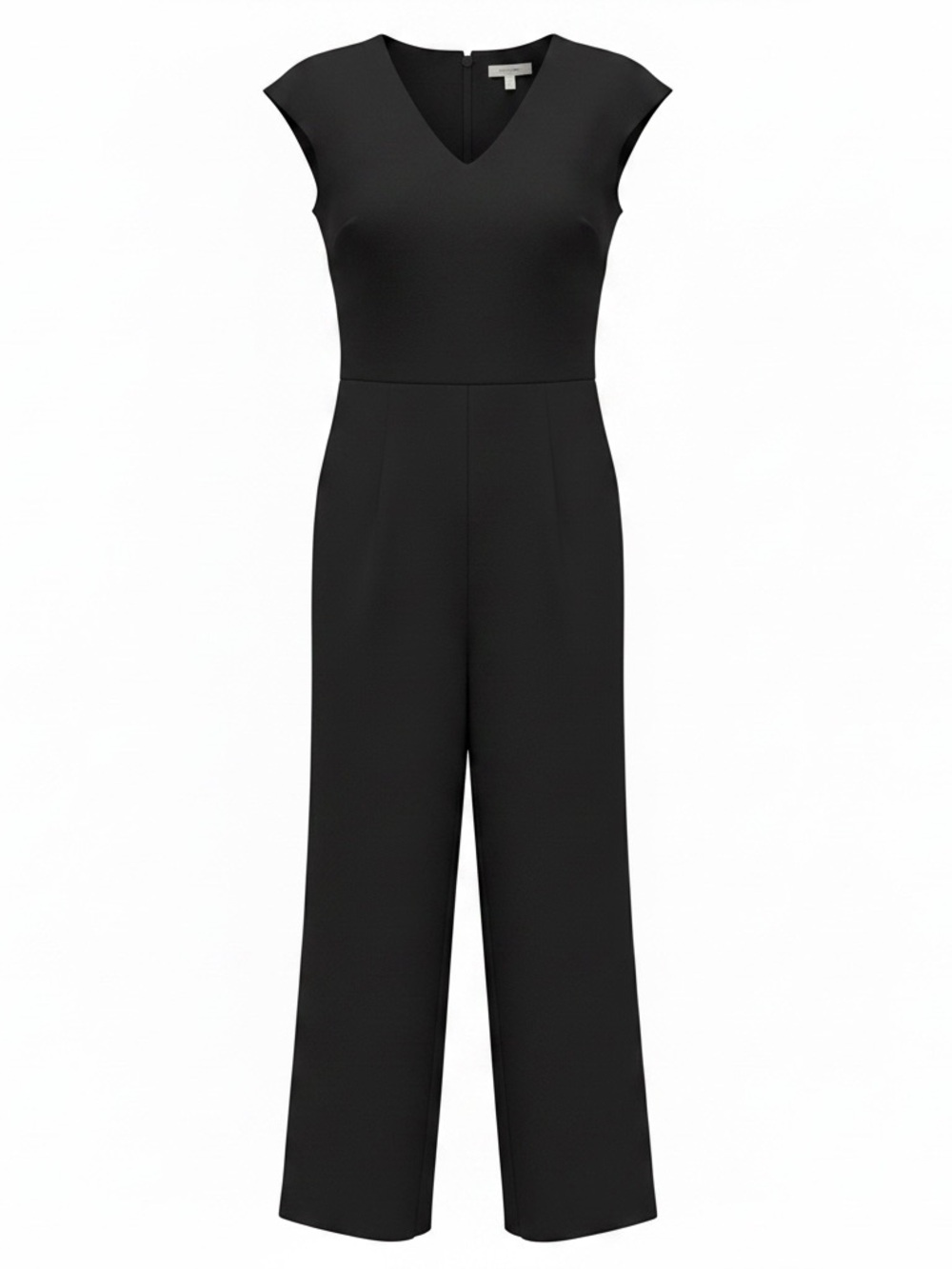 Women's Navy Blue V-Neck Cap Sleeve Jumpsuit